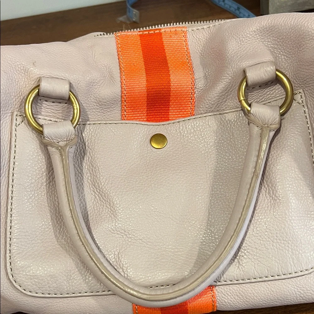 J Crew Leather Grey and Orange Women's Bag - Picture 9 of 12